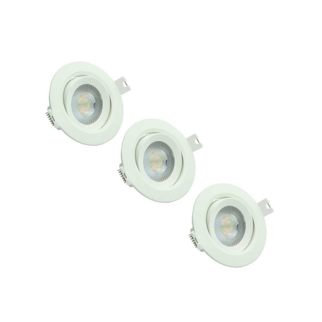 3er Pack LED CCT Downlight schwenkbar, 7W, 718lm, 38°, IP44, 3000K-4000K-6000K einstellbar.