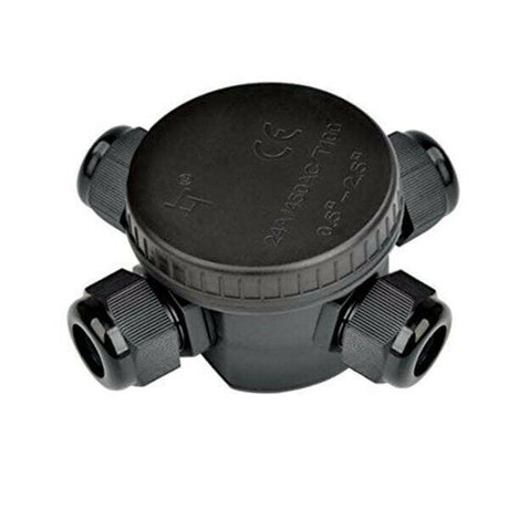 4 Wege Abzweigdose für externe Verkabelung, IP44, 0,5-4mm², 450V/24A, rund.