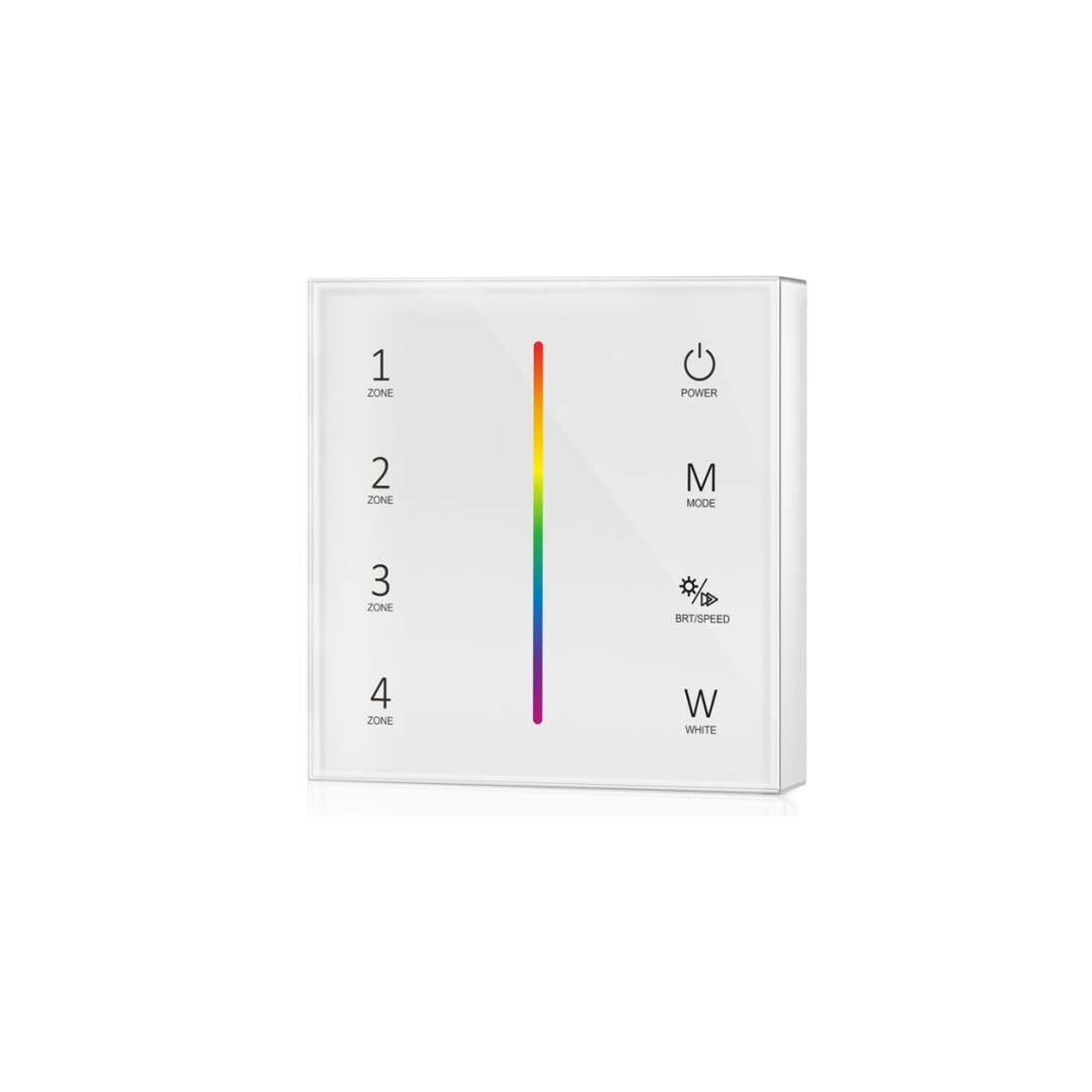 4 Zonen Touch Fernbedienung für RBG/RGBW LED-Streifen, Wandmontage.