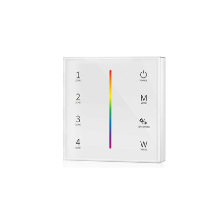 4 Zonen Touch Fernbedienung für RBG/RGBW LED-Streifen, Wandmontage.
