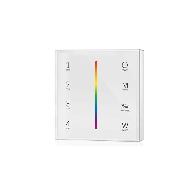 4 Zonen Touch Fernbedienung für RBG/RGBW LED-Streifen, Wandmontage.