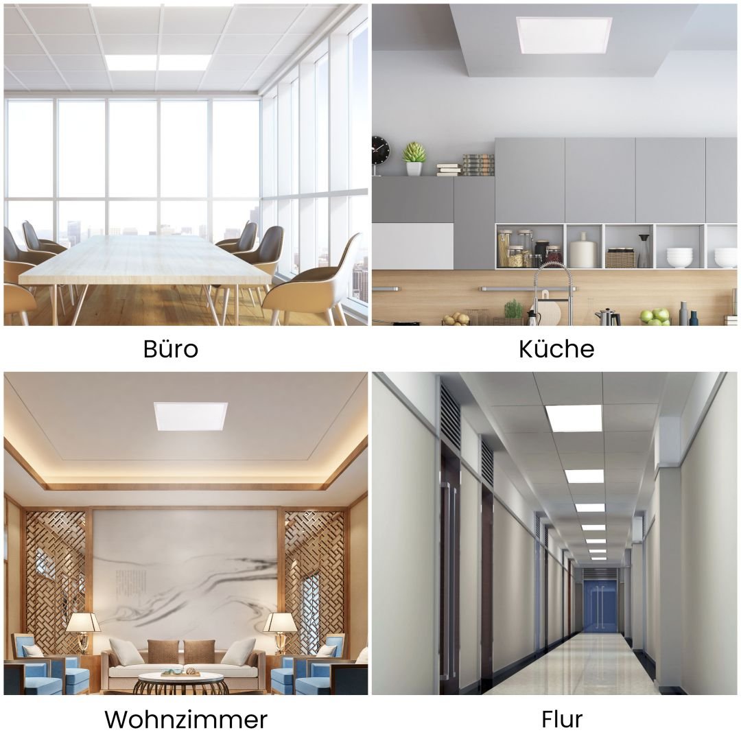 4er Pack LED Panel, 60x60 cm, 36 W, 3600 lm, 4000 K,Philips Driver.
