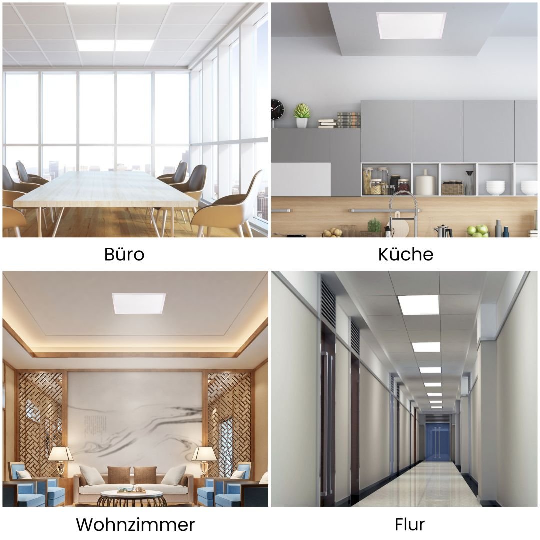 4er Pack LED Panel, 60x60 cm, 36 W, 4320 lm, 4000 K, UGR<19, OSRAM-Driver,.