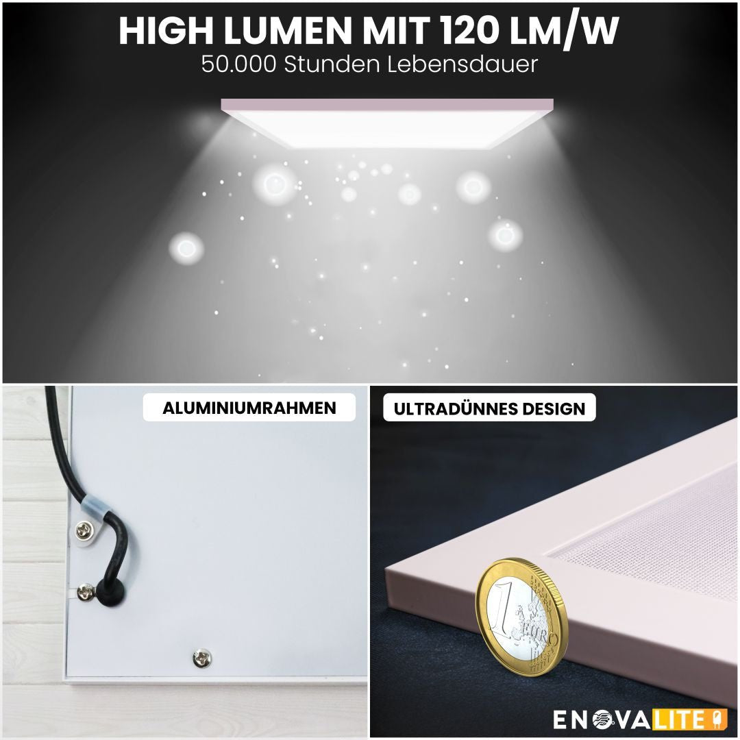 4er Pack LED Panel, 60x60 cm, 36 W, 4320 lm, 4000 K, UGR<19, OSRAM-Driver,.