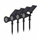 4er-Pack LED Solar-Gartenspot, mit Spieß, 1,5 W, 6000 K, schwarz.
