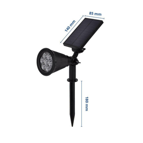 4er-Pack LED Solar-Gartenspot, mit Spieß, 1,5 W, 6000 K, schwarz  Lichttechnik24.de.