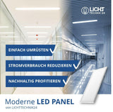 5er Pack LED CCT Panel mit Fernbedienung, 120x30 cm, 36 W, 3600 lm  Lichttechnik24.de.