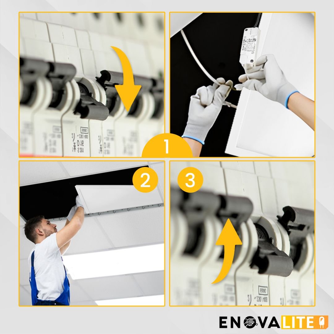 5er Pack LED Panel, 120x30 cm, 36 W, 3600 lm, 4000 K, Philips Driver.