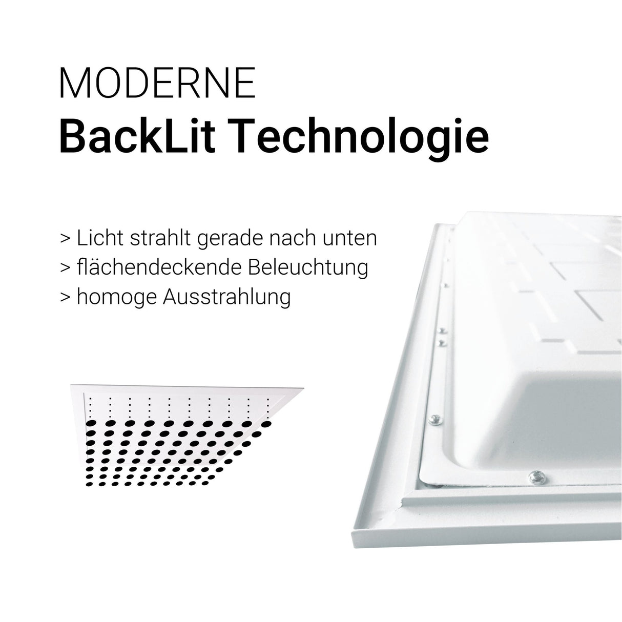 6er Pack LED BackLit Panel, 62x62 cm, 36W, 3600lm, 4000K  Lichttechnik24.de.