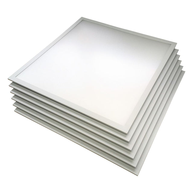 6er-Pack LED-Panel, 45 W, 62x62 cm, UGR19, 25000 h, 4500 K.