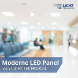 6er-Pack LED-Panel 60x60 cm, CRI95, 45 W, 2700 K, 3600 lm, flimmerfrei  Lichttechnik24.de.