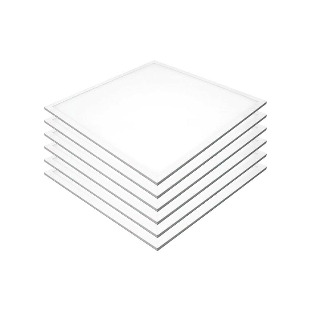6er-Pack LED-Panel 60x60 cm, CRI95, 45 W, 6000 K, 3600 lm, flimmerfrei.