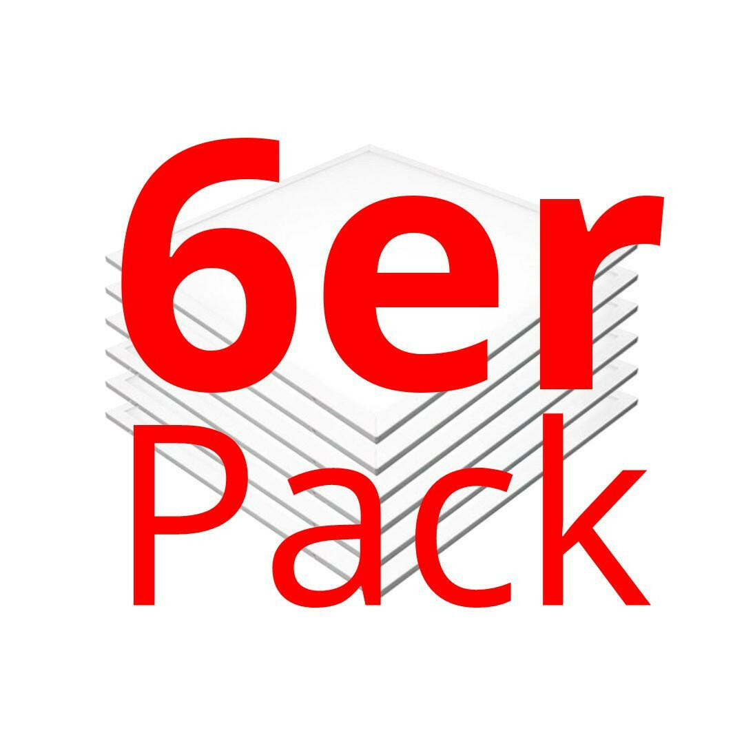 6er Pack LED-Panel, 62x62cm, UGR19, 45 W, 2700 K (warmweiß), 3600 lm.
