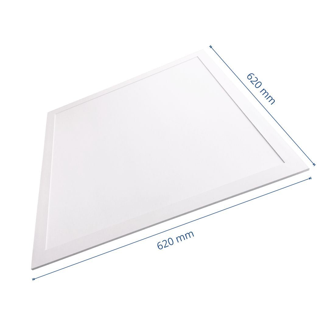 6er-Pack LED-Panel mit Farbtemperaturwechsel CCT, 62x62 cm, Back-lit, 40W, 4600 lm, weiß.