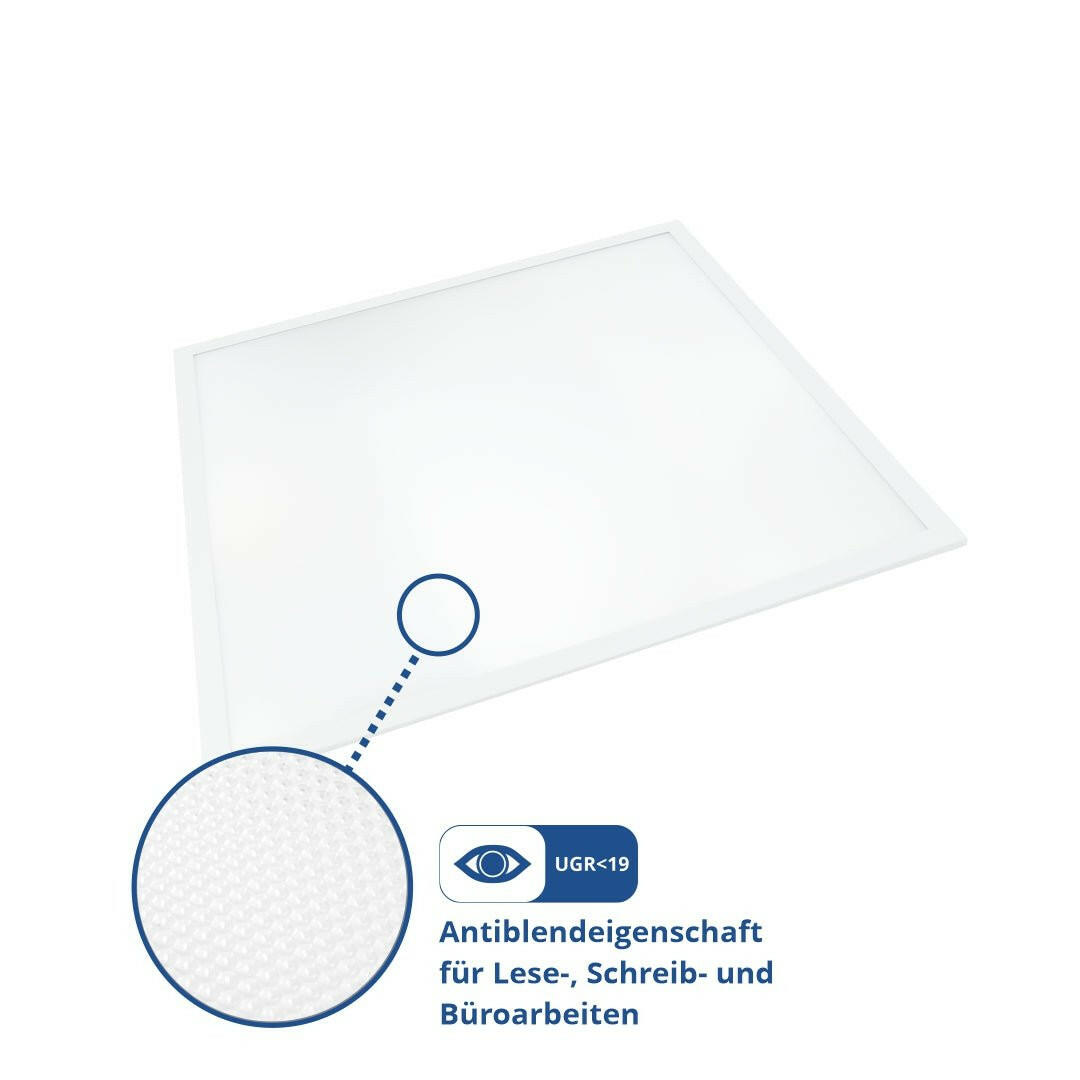 6er Pack LED-Panels, 36 W, 62x62 cm, 4000K, UGR<19.