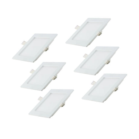 6er Set LED CCT Downlight, 24W, 2565 lm, 220x32mm, 3000-4000-6000K einstellbar, mit Diffusor, eckig.