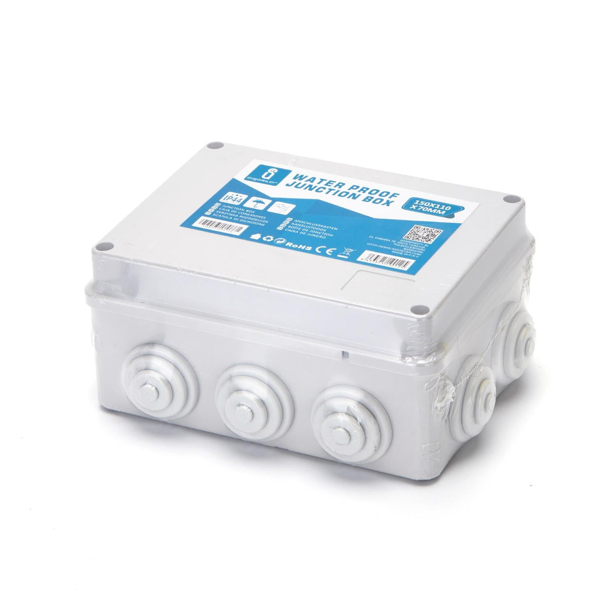 Abzweigdose, AP, IP44, grau, 150 x 110 x 70 mm.