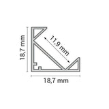 Aluprofil-Set, für LED-Streifen, 45°, Aufbau, mit Diffusor und Clips, 1m  Lichttechnik24.de.