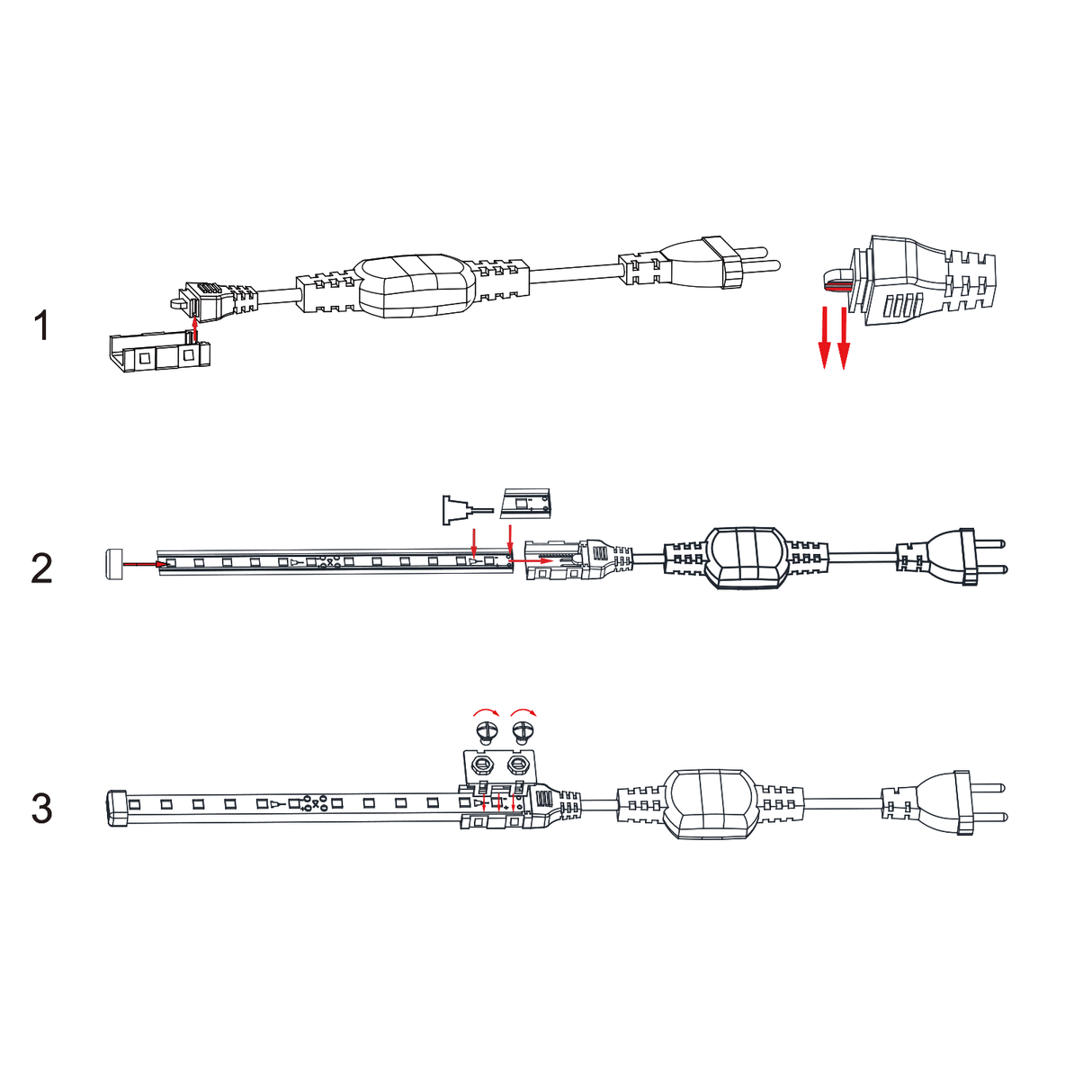 Anschlussleitung für LED-Leuchtstreifen 2835, 8 mm.