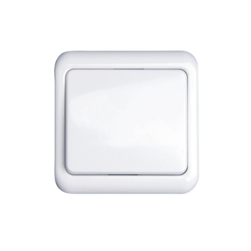 Aus- Wechselschalter, 10 A, 250 V, weiß.