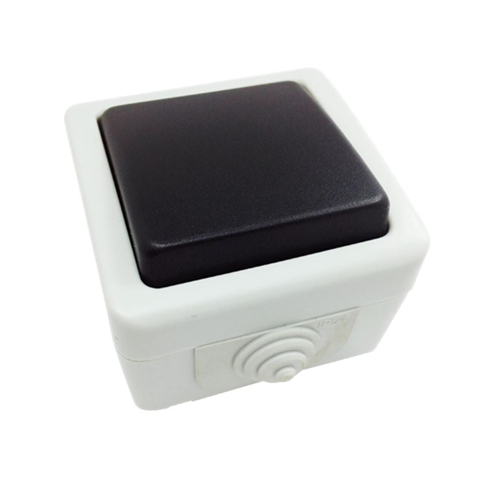 Aus- Wechselschalter, 10 A, 250 V, weiß.