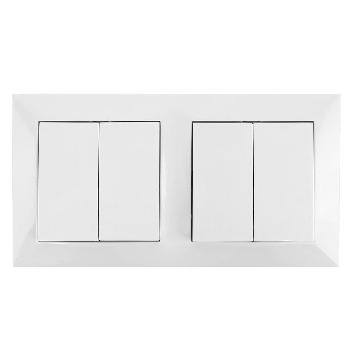 Aus- Wechselschalterkombination 2 x Zweifachwippe, 10 A, 250 V, weiß.