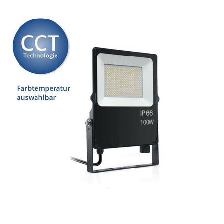 CCT LED Fluter, 100 W, 10.000 lm, 3000K-6000K, IP66  Lichttechnik24.de.