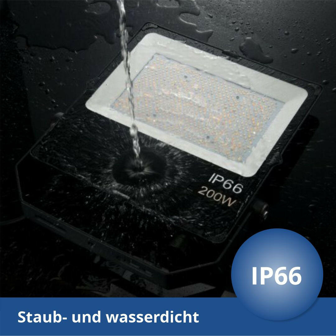 CCT LED Fluter, 200 W, 20.000 lm, 3000K-6000K, IP66.