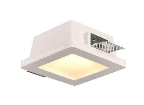 Deckeneinbauspot  Trimless für GU10- /MR16-Leuchtmittel, mattes Glas, weiß, eckig.