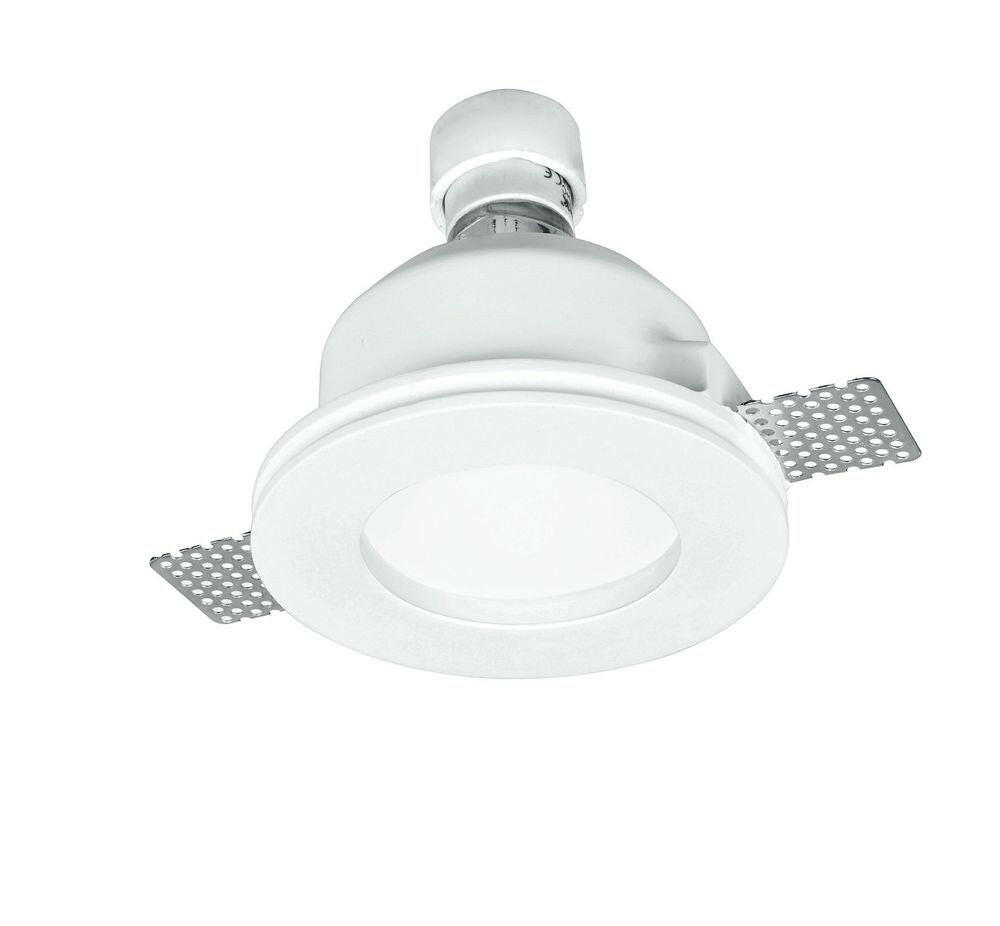 Deckeneinbauspot  Trimless für GU10- /MR16-Leuchtmittel, mattes Glas, weiß, rund.