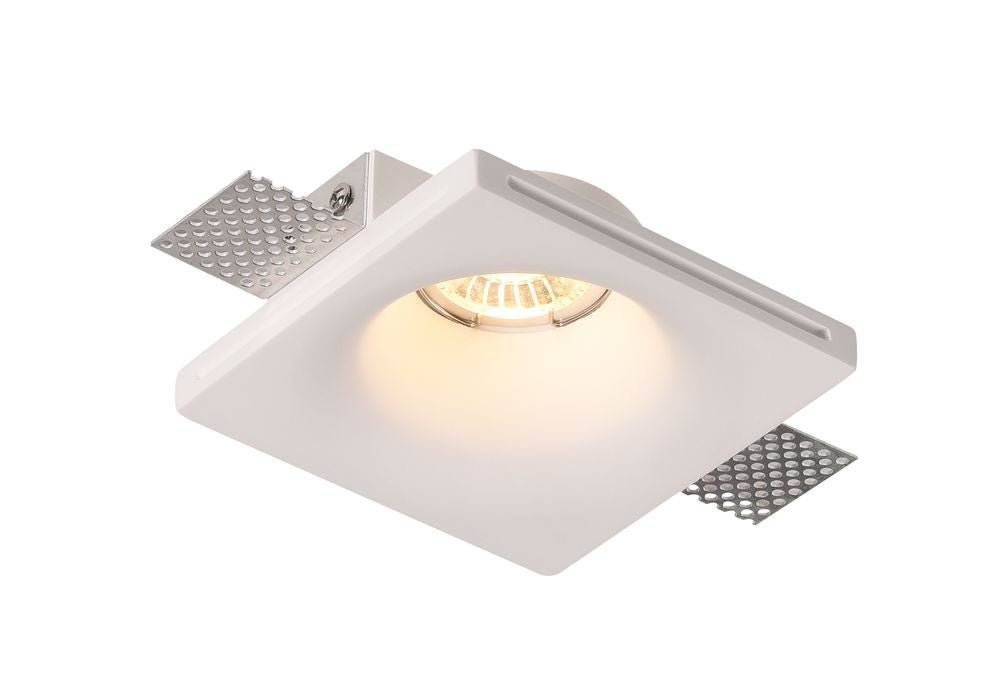 Deckeneinbauspot  Trimless für GU10- /MR16-Leuchtmittel, tiefliegende Fassung, weiß, eckig.