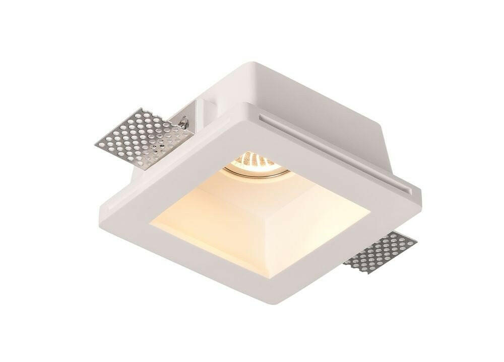 Deckeneinbauspot  Trimless für GU10- /MR16-Leuchtmittel, tiefliegende Fassung, weiß, eckig.