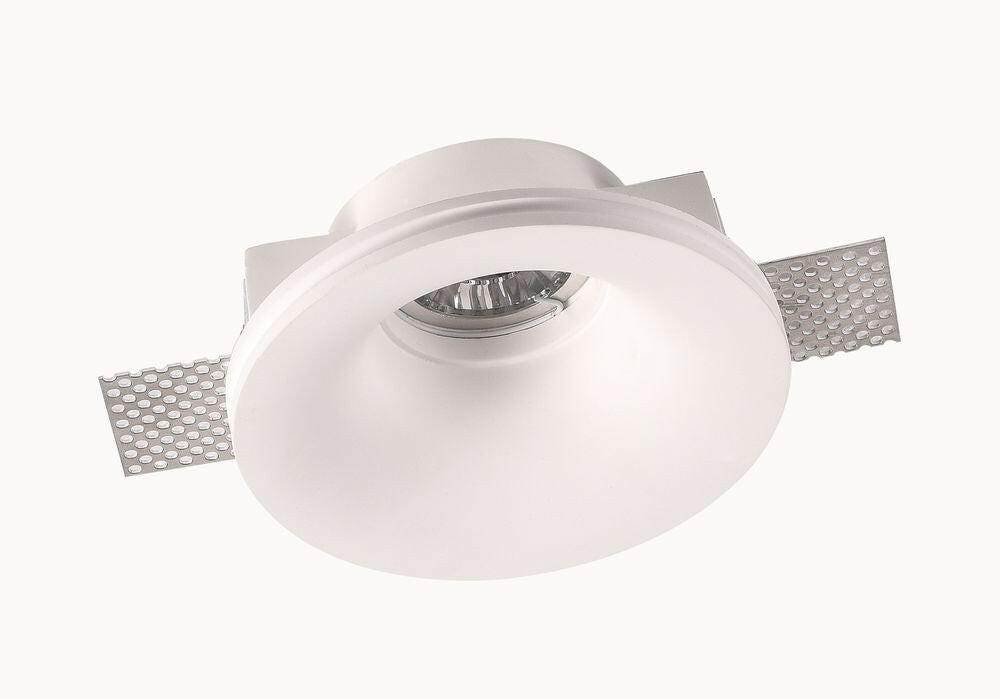 Deckeneinbauspot  Trimless für GU10- /MR16-Leuchtmittel, tiefliegende Fassung, weiß, rund.