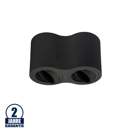 Deckenstrahler schwenkbar, 2 x GU10, schwarz.