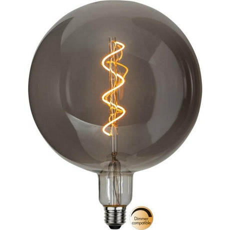 Dekorative, dimmbare LED Leuchte im industrial Design mit Smokey-Glas.