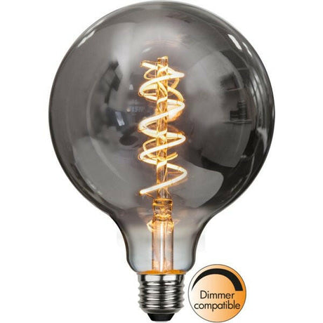 Dekorative dimmbare LED Leuchte im industrial Design mit Smokey-Glas und spiralförmigen Drähten  Lichttechnik24.de.