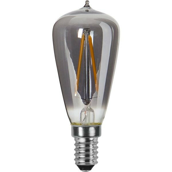 Dekorative LED Leuchte im industrial Design mit Smokey-Glas und einer E14 Fassung  Lichttechnik24.de.