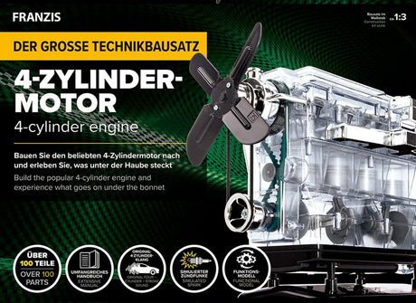 Der große Technikbausatz 4-Zylinder-Motor.