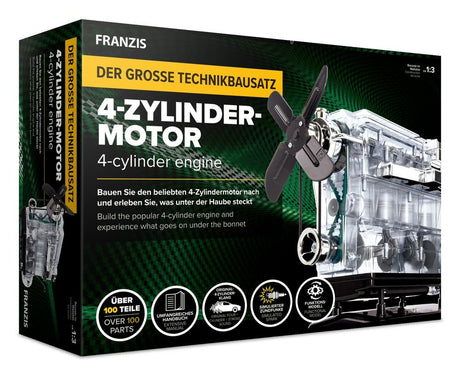Der große Technikbausatz 4-Zylinder-Motor.