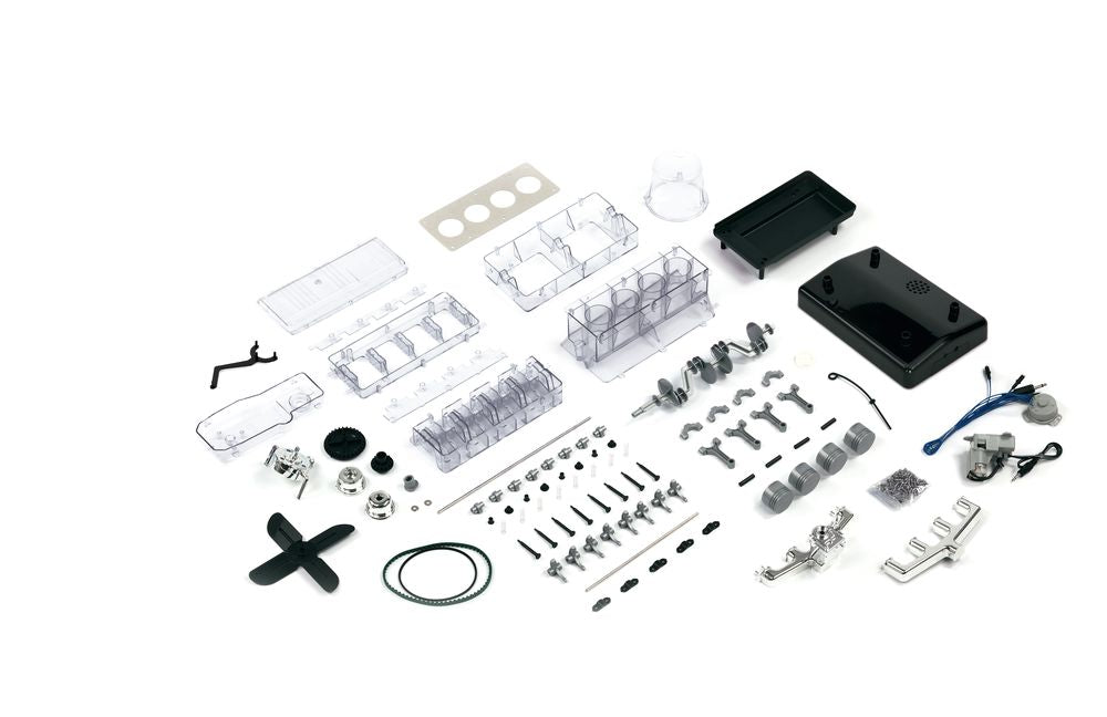 Der große Technikbausatz 4-Zylinder-Motor.