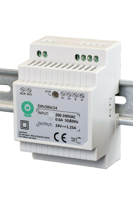 DIN30: Schaltnetzteil, Hutschiene 30 W Serie, Konstantspannung, 12 V DC / 2,5 mA.