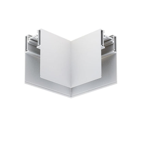 Eckverbinder für LED-Aufbau-Schienensystem, R35, 3-Phasen, magnetisch, weiß.