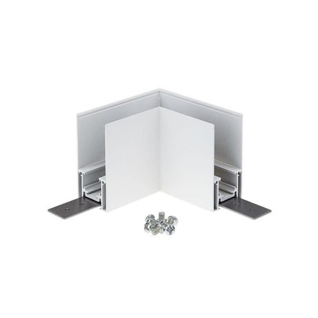 Eckverbinder für LED-Aufbau-Schienensystem, R35, 3-Phasen, magnetisch, weiß.