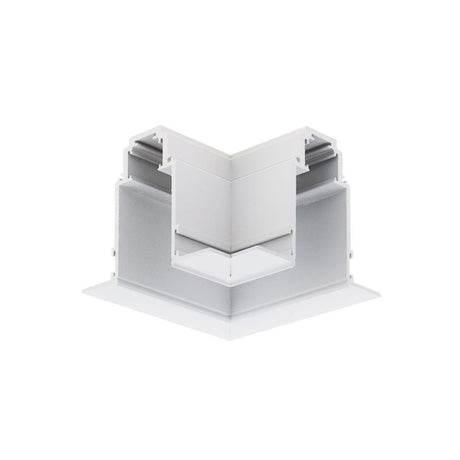 Eckverbinder für LED-Einbau-Schienensystem, R35, 3-Phasen, magnetisch, weiß.
