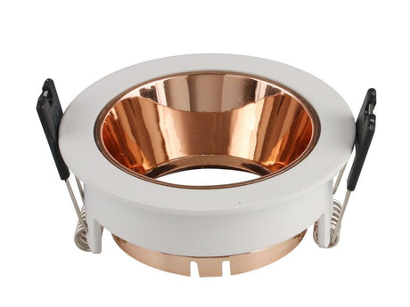 Einbaurahmen für GU10- /MR16-Leuchtmittel, rund, rose-gold Reflektor.