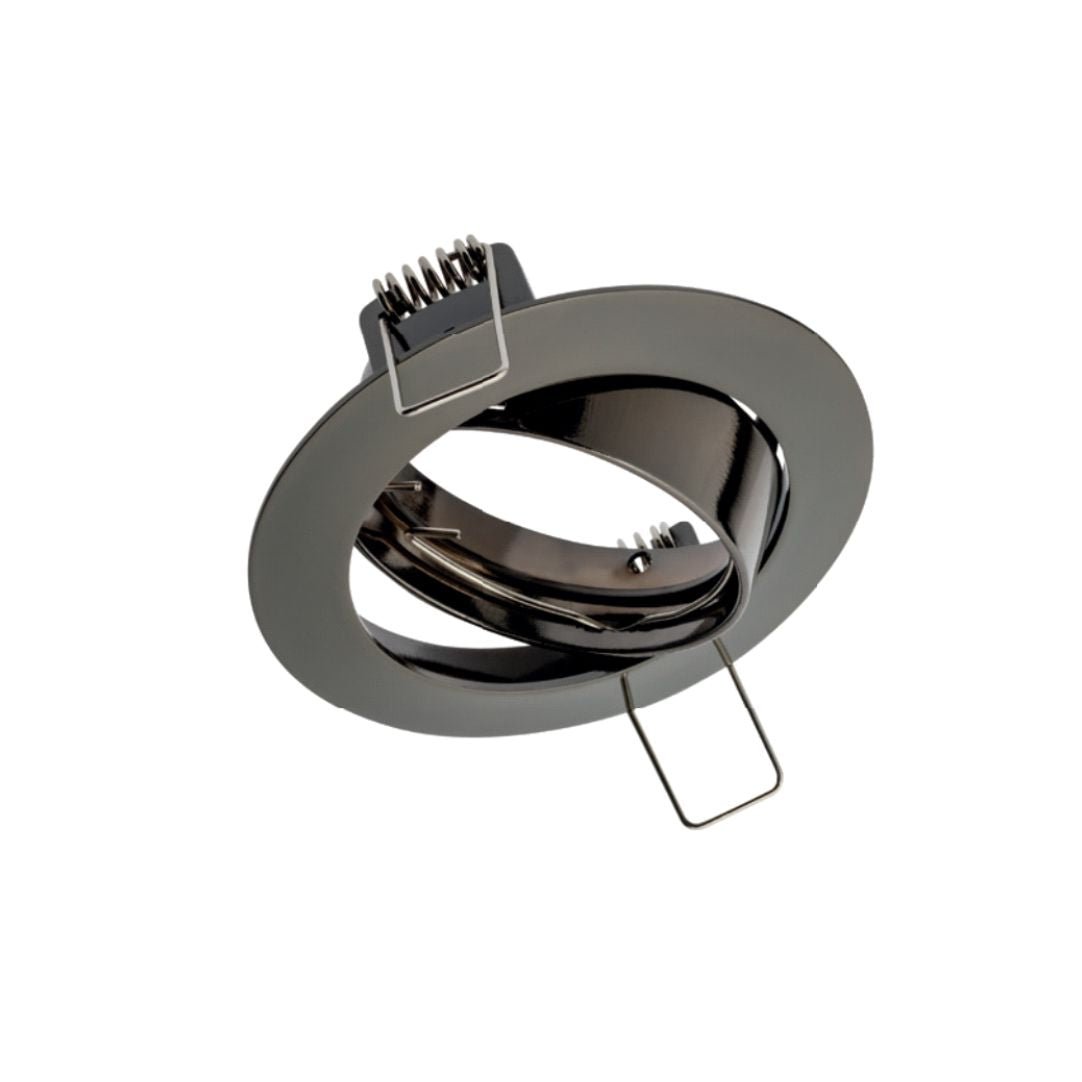 10x Inbouwspotset Zwart - Hoekig Glas Frame Voor GU10/MR16 Lampen, 75mm Boorgat
