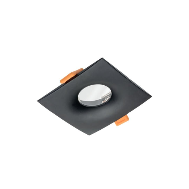Einbauring für GU10/MR16 Leuchtmittel, IP54, schwarz, quadratisch.