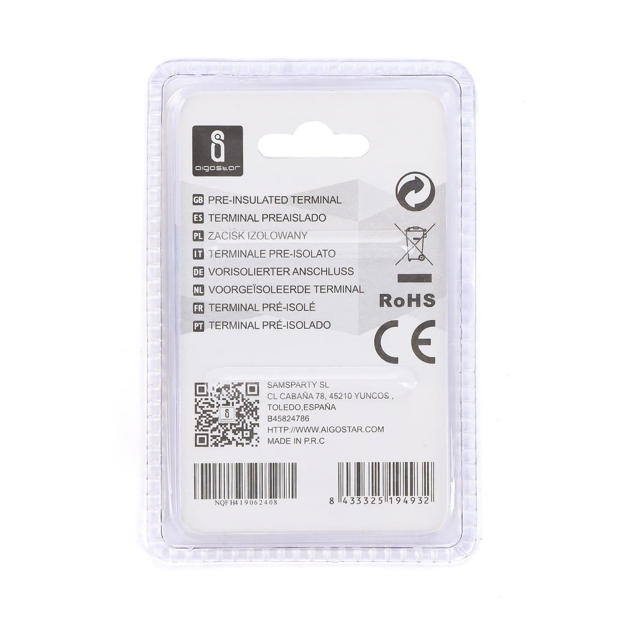 Flachsteckhülse, isoliert, 15 Stk., MDD 5,5 - 250 mm, 25 x 6,35 x 5,7 mm, rot.