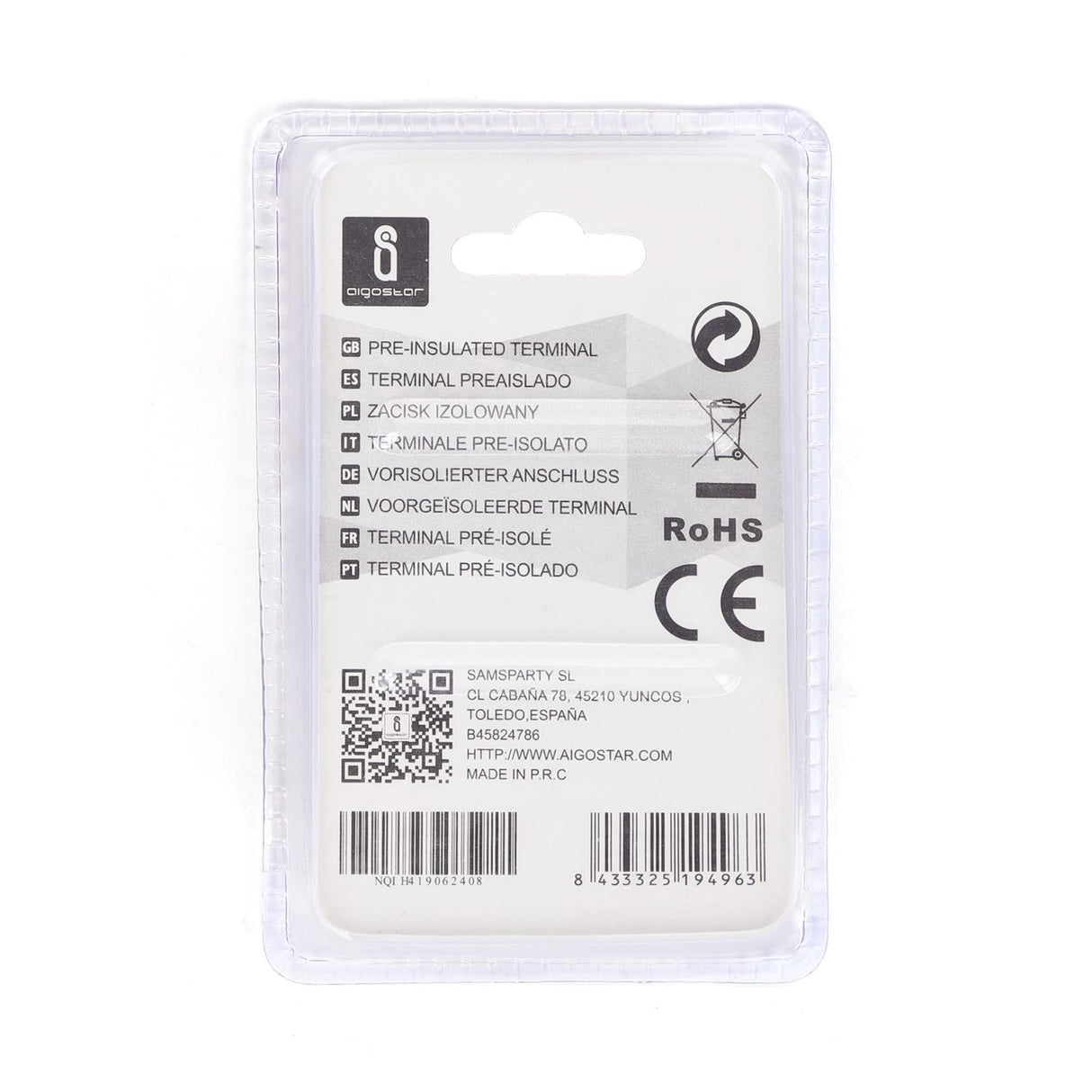 Flachsteckhülse, isoliert, 20 Stk., FDD 1,25 - 250 mm, 21 x 7,4 x 3,8 mm, rot.