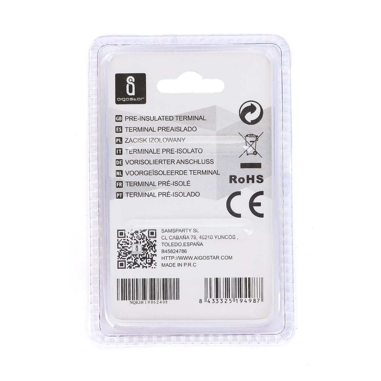 Flachsteckhülse, isoliert, 20 Stk., FDD 2 - 250 mm, 21 x 7,4 x 4,3 mm, gelb.